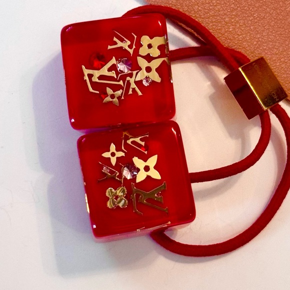 Louis Vuitton Inclusion Cube Hair Tie Pink or Red - Picture 7 of 7